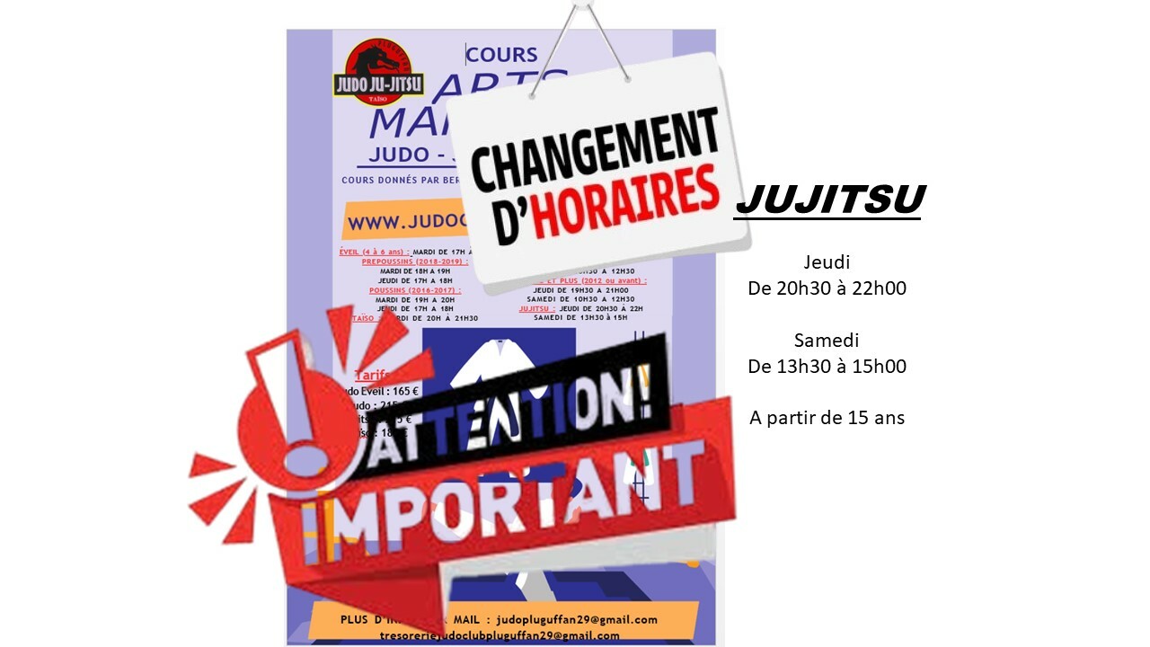 Nouveau Horaire Jujitsu